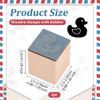 OLYCRAFT Duck Wooden Rubber Stamp 1 Inch Square Wooden Stamps with Handle 32mm/1.3 Inch Thick Vintage Rubber Stamps Small Mini Stamp for Scrapbooking Card Making Planner DIY Craft view 2