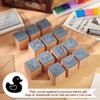 OLYCRAFT Duck Wooden Rubber Stamp 1 Inch Square Wooden Stamps with Handle 32mm/1.3 Inch Thick Vintage Rubber Stamps Small Mini Stamp for Scrapbooking Card Making Planner DIY Craft view 4