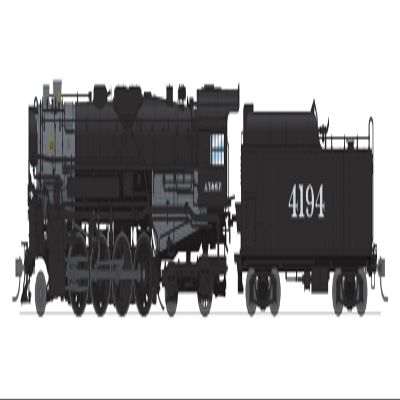 Broadway Limited 7847 ATSF 2-8-4 Berkshire, T1a #4195, 4-axle Tender, Disk Main Driver, No-Sound/DCC-Ready, HO Scale