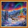 Dimxvean Stamped Cross Stitch Kits,Cross Stitch Kits for Adults Beginners,Embroidery Kits Full Range of Cross Stitch Stamped Kits Needlepoint Kits Cross Stitch Patterns-Aurora Elk 16x20 inch view 1