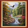 Dimxvean Stamped Cross Stitch Kits,Cross Stitch Kits for Adults Beginners,Embroidery Kits Full Range of Cross Stitch Stamped Kits Needlepoint Kits Cross Stitch Patterns-Mountain Scenery 16x20 inch view 1