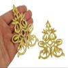 10 Pcs Gold Flower Patches Iron On Embroidery Celtic Custom Patch Sew On Applique for Arts Crafts DIY Decor Jeans Jackets Clothing Bags Backpack (2.55x3.54 Inches) view 2