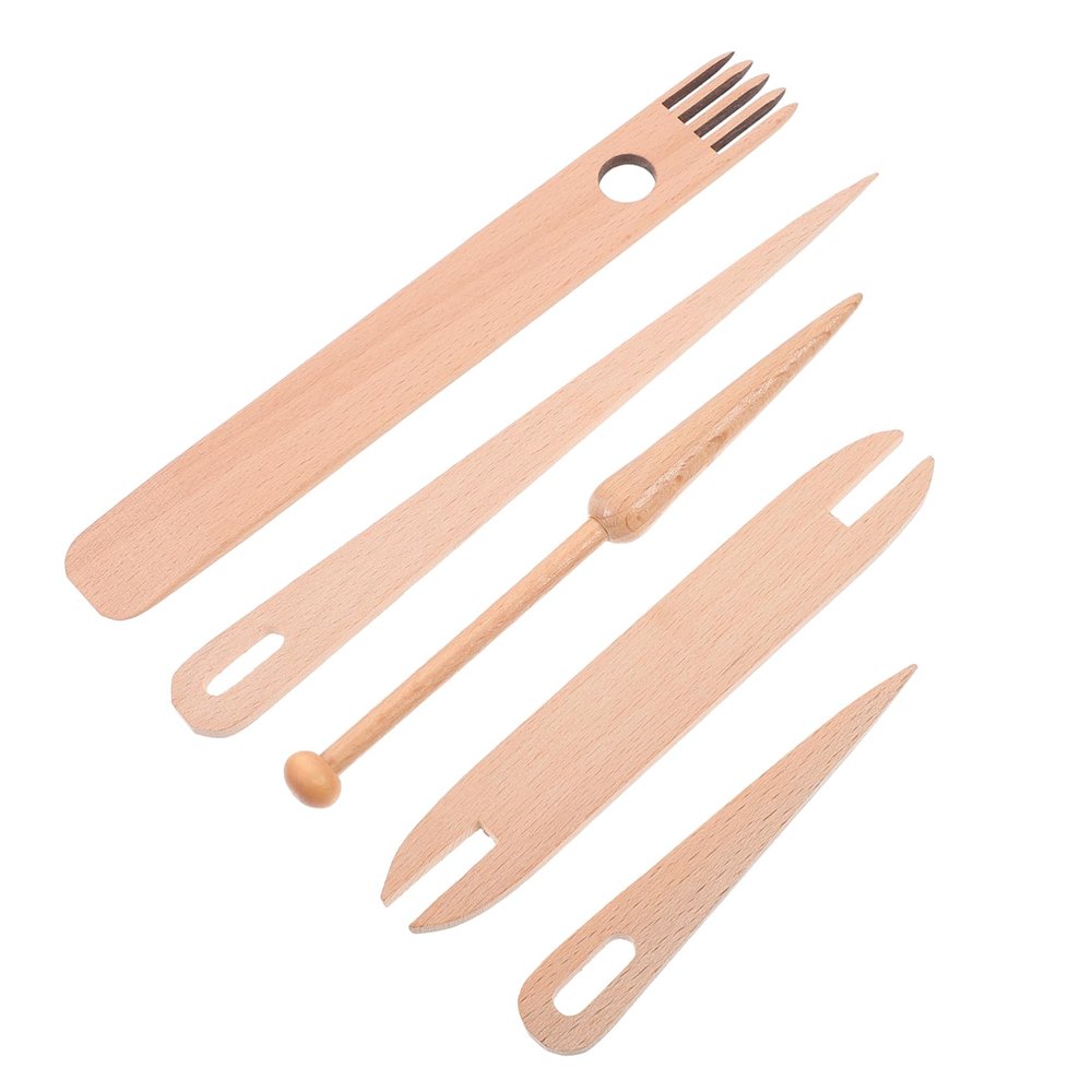 Tofficu 3sets Wooden Weaving Tools with Comb and up Stick Crafting Kit for Tapestry Handcrafts Includes Wooden Needles for Projects and Beginner Knitters