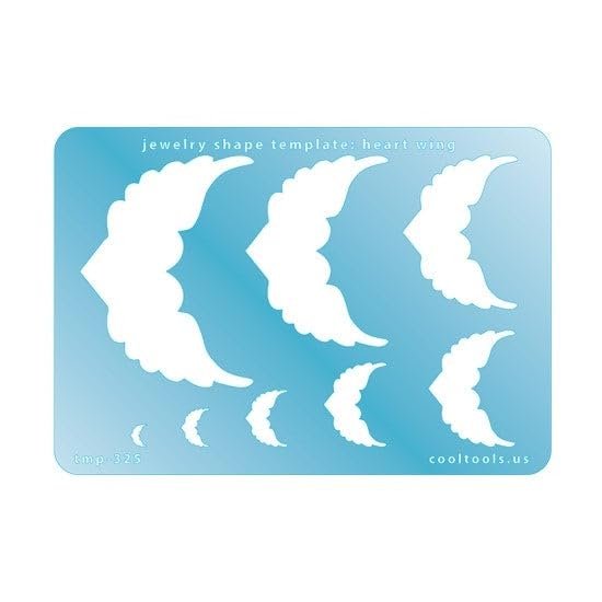 Jewelry Shape Template - Heart Wing