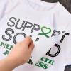 WANDIC 12 Pcs Green Ribbon Iron On Stickers Waterproof Decals Liver Cancer Mental Health and Environmental Protection Awareness Stickers for Clothing view 3