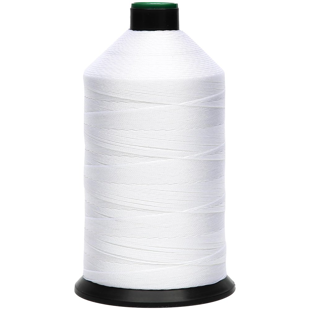 HILOHILO Extra Strong Bonded Nylon Thread #207 Tex210 16 OZ, 2000yds, Versatile Stitching Solution for Leather, Upholstery, Canvas Repair and More (White)