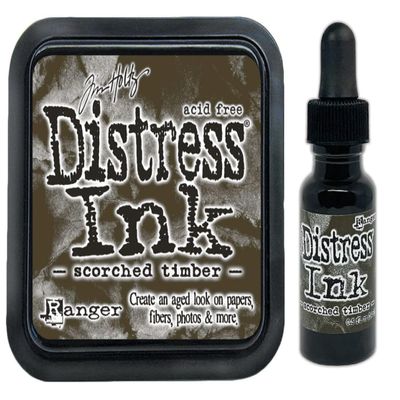 Tim Holtz Distress January 2024 Scorched Timber Standard Ink Pad and Reinker Bundle Ranger, TIM8344 TXR83450