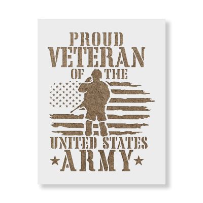 Proud Veteran of Us Army Stencil - Decoration Stencils, Stencils, Veterans Day Stencil, Us Army Stencil, Art Stencil