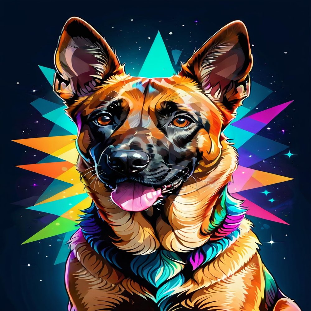 Directo 5D DIY Cosmic Diamond Painting Kits,Embroidery Belgian Malinois Round Full Drill Diamond Art Kits,Belgian Malinois Crystal Gem Arts Painting Craft Home Wall Decor 12x16inch