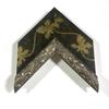 4" Readymade Wood Picture Frame (Black with Brass Leaves) (No Acrylic, 18X24) view 1