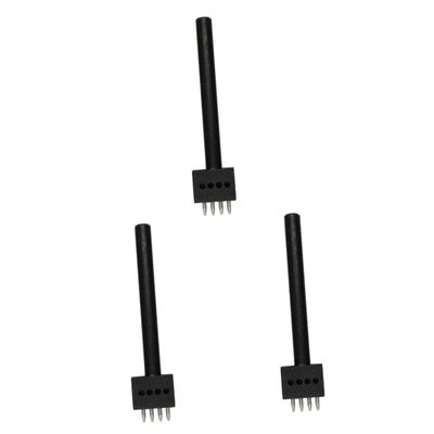 Tofficu 3pcs Leather Craft Punching Tools 4mm Interval High Strength Steel Easy to Use for Home Leatherworking