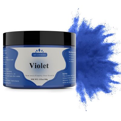 Yipoyilo Mica Powder - 100g Mica Powder for Epoxy Resin - Metallic Color Pigment for Resin, Soap, Bath Bombs, Eye Shadow, Nails, DIY Crafting Projects etc. (Violet)