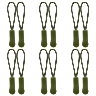 CEEYSEE 50 Pieces Zipper Pulls Replacement 66mm Zipper Tab Tags Zips Pull Helper Cord Extension Fixer for Luggage, Bag, Jackets (LLS/Military Green)