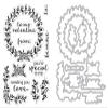 Hero Arts SB397 Valentine Wreath Bundle Clear Stamp Set with Matching Steel Die Set view 1