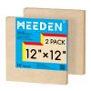 MEEDEN Unfinished Wood Canvas Board: 1-1/2" Deep 12x12 Wooden Canvas Panel Pack of 2 - Blank Cradled Wood Art Board for Painting view 1