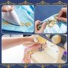 NBEADS About 4.37 Yards Embroidery Lace Trim, 1.57 Inch Wide Embroidery Floral Trimming Iron on Metallic Cloud Lace for Sewing Costumes Gowns Home Decor Garment Accessories view 4