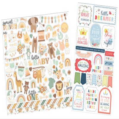 Trendzeen Baby Girl Stickers, Multicolor Paper Decorative Stickers for Scrapbooking, DIY Crafts & Photo Album - 2 Items