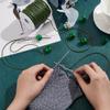 NBEADS 55 Yards Stitch Keeping Cords, 2mm Hollow Rubber Tubing Knitting Barber Cord Stitch Keeper with 6 Pcs 0.22 Inch Hole Cord Locks for Holding Stitches Bracelet Necklace Beading, Dark Olive Green view 3