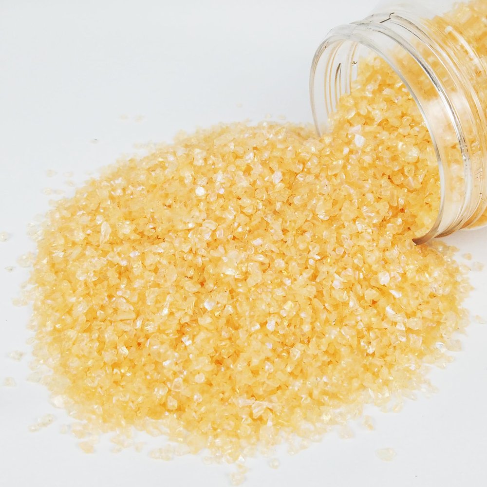 TWINKLING Colorful Crushed Glass Glitter, Broken Glass,Craft Glitter, Glass Gems Chips for DIY Resin Art Epoxy Crafts, Nail Art, Geode Painting,Jewelry Making, 2-4mm, 200g/7oz. (Orange Yellow)