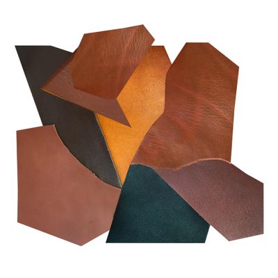ELW Vegetable Tanned Leather Scraps | 8-10 oz Heavy Duty Weight | Size: 20 LB | Genuine Cowhide Full Grain Leather Remnants for DIY, Crafting, Leatherworking, Tooling | Color: Veg Tanned - Mixed Color