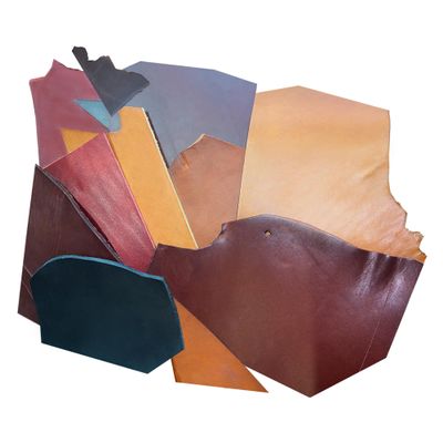 ELW Latigo Mix Colors Leather Scraps | 3-6 oz (1.6-2.4 mm) Light Weight | Size: 20 LB | Genuine Cowhide Leather Remnants for Tooling, Molding, Engraving, Carving, Embossing | Latigo Mix Colors