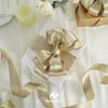 HUIHUANG Champagne Satin Wired Ribbon 2.5 inch Champagne Gold Wire Edge Ribbon for Wreaths, Garland, Bows, Gift Wrapping, Wedding Decorations, Home Decor, Christmas Tree-Continous 10 Yards view 3