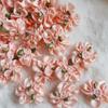 50pcs Orange Pink Satin Ribbon Flower Bows 1.18 inch Pearl Rose Flower Sewing Craft Ornament Decor DIY Craft Wreath Present Wrapping Decoration view 1