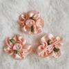50pcs Orange Pink Satin Ribbon Flower Bows 1.18 inch Pearl Rose Flower Sewing Craft Ornament Decor DIY Craft Wreath Present Wrapping Decoration view 4