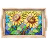 DIY Diamond Art Wooden Tray Kit, Food Tray with Handle Diamond Painted Table Decoration Tray, for Breakfast, Bar Dinner Table Diamond Dots Gem Painting Art Set for Beginners (#01-Sunflower) view 1