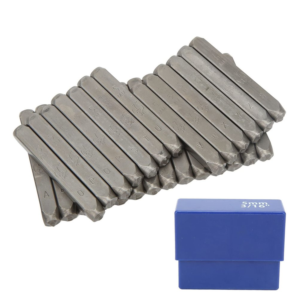 Number Punch Set Steel Metal Stamping Tool Set High Carbon Steel Letter Punch Set for Imprinting Metal Plastic Wood Leather(5mm)