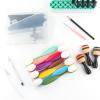 Briartw 7 Pcs Storage Case,7.6x5.5x1.2 Plastic Storage Boxes Small Rectangular Organizer Containers with Lids,Store Crafts Supplies,Envelope Bags,Magnetic Sheets,Brushes,Pockets,waterproof,Reusable, view 4