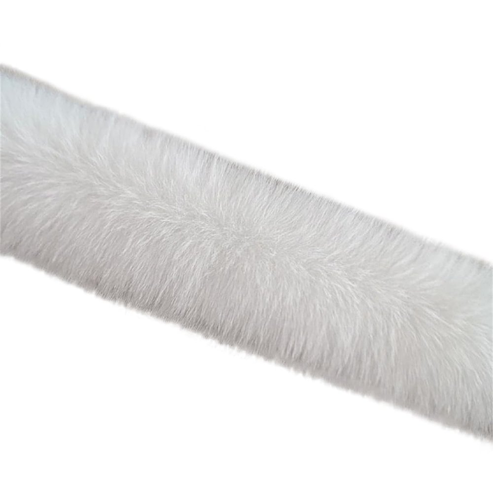 Queenbox 2inx1Yard Faux Fur Trim Ribbon, Furry Stripe Fabric for DIY Sewing Christmas Wedding Party Clothing Hood, White