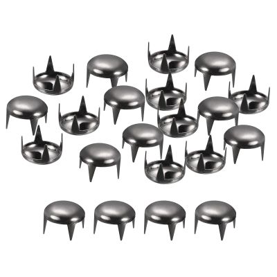 uxcell 200Pcs 10mm Black Round Dome Studs Metal Claw Beads Nailhead Rivets Spike Studs Spots Punk Rock DIY for Leather Craft Clothes Belt Bag Shoes Bracelet Accessories