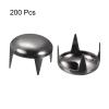 uxcell 200Pcs 10mm Black Round Dome Studs Metal Claw Beads Nailhead Rivets Spike Studs Spots Punk Rock DIY for Leather Craft Clothes Belt Bag Shoes Bracelet Accessories view 3