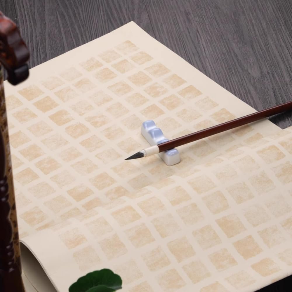 5 Sheets Wax Dyed Rice Paper Calligraphy Specific Paper Grid Rice Paper Brush Practice Paper