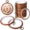 Burbell 15 Pcs 8 Inch Round Embroidery Hoops Frame Circle Spring Rubber Hoops Ring Display Cross Stitch Ornament Imitated Wood Frame Kits for Spring Gifts Mother's Day Craft Sewing DIY Hanging Gifts view 1