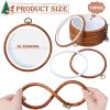 Burbell 15 Pcs 8 Inch Round Embroidery Hoops Frame Circle Spring Rubber Hoops Ring Display Cross Stitch Ornament Imitated Wood Frame Kits for Spring Gifts Mother's Day Craft Sewing DIY Hanging Gifts view 2