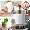 Burbell 15 Pcs 8 Inch Round Embroidery Hoops Frame Circle Spring Rubber Hoops Ring Display Cross Stitch Ornament Imitated Wood Frame Kits for Spring Gifts Mother's Day Craft Sewing DIY Hanging Gifts view 3