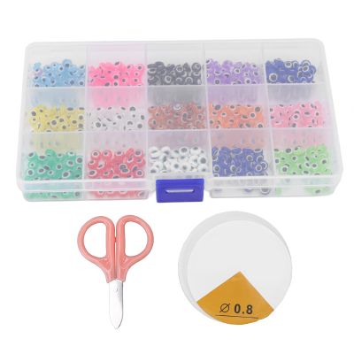 ZJchao Evil Eye Beads Craft Accessories - 15 Grids Boxed Resin Beads for Making, Different Colors, Storage Box, Craft Gifts
