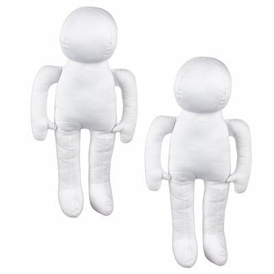 2 Cloth Doll Body Blanks PreStuffed 12" Muslin Models for Craft Dolls