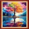 Dooxvey Cross Stitch Kits for Adults Stamped Full Range of Embroidery Starter Kits for Beginners 11CT Printed Cross Stitch Patterns Needlepoint Kits Stamped Crossstitching- Colorful Tree 16x20 inch view 1