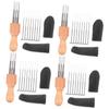 Lurrose 4sets Punch Needle Embroidery Kit Handle for DIY Crafting and Embroidery Projects for Beginners and Experienced Thimbles Included view 1