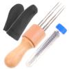 Lurrose 4sets Punch Needle Embroidery Kit Handle for DIY Crafting and Embroidery Projects for Beginners and Experienced Thimbles Included view 4