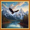 Dooxvey Cross Stitch Kits for Adults Stamped Full Range of Embroidery Starter Kits for Beginners 11CT Printed Cross Stitch Patterns Needlepoint Kits Stamped Crossstitching-River Eagles 16x20 inch view 1