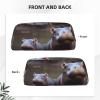 Dwrepo Baby Hippos Pencil Bag Portable Leather Pencil Case Travel Makeup Bag Large Capacity Toiletry Bag for Women view 3