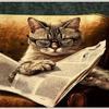12X16Inch Retro Cat Reading A Bookr Diamond Painting, Adult Children's Interactive Handmade Digital Painting Craft Diamond Painting Kits, for Room Decor Garden Decor or Birthday Gift view 1