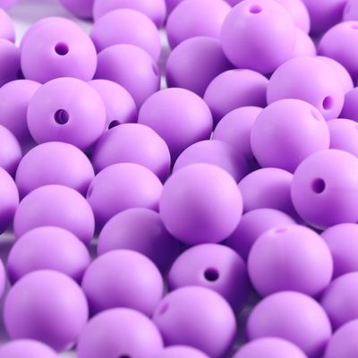 150Pcs Silicone Beads 12mm for Keychain Making Silicone Bead for Bracelet Making Necklace Making and Bulk Round Bead for Pens (Purple)