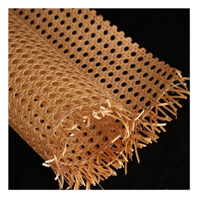 homeemoh Plastic Rattan Cane Webbing 19.6 Inch x 70.8 Inch Woven Artificial Rattan Open Mesh Cane Sheet Repair Material for Furniture DIY Crafts (Coffee)