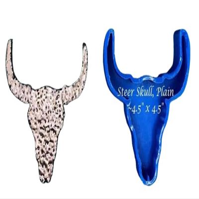 Steer Skull - Flat Front - Silicone Freshie Mold -