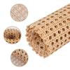 homeemoh Plastic Rattan Cane Webbing 17.7 Inch x 23.6 Inch Woven Artificial Rattan Open Mesh Cane Sheet Repair Material for Furniture DIY Crafts (Wood Color) view 3